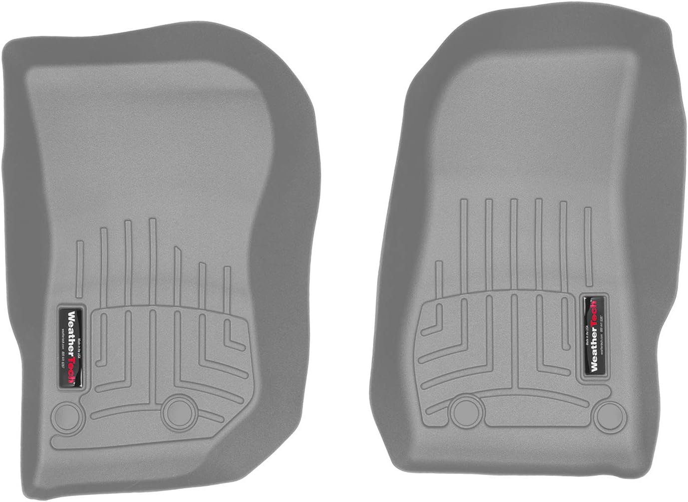 WeatherTech Custom Fit FloorLiners for Jeep Wrangler JK Unlimited 4-Door, Wrangler JK 2-Door, Wrangler 2-Door - 1st Row (465731), Grey