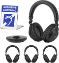 SIMOLIO Bluetooth Wireless TV Headphones with Clear & Loud Sound - Wireless Group Listening Headphones & Transmitter for Parties, Silent Discos, Church, Low latency TV - Multiple Rechargeable Headsets
