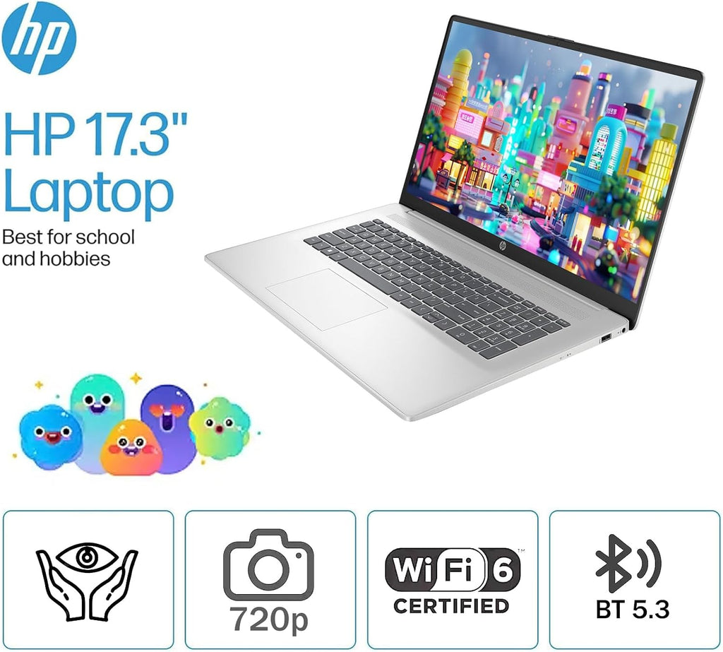 HP 2025 17 inch Business Laptop, 17.3' HD+ Touchscreen, Intel Core i5-1334U, Intel Graphics, 32GB RAM 1TB SSD, Numeric Keypad, Wi-Fi 6, HDMI, Fingerprint Reader, Windows 11 Home, Silver, w/Accessory
