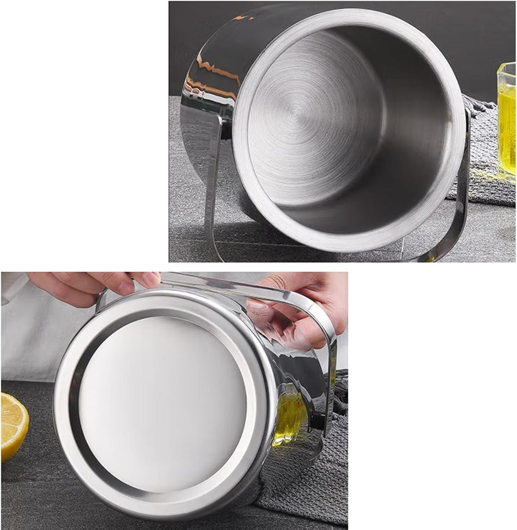 Ice Bucket Ice Bucket for Freezer Ice Bucket with Lid, Tongs and Strainer Double Wall Stainless Steel Insulated Ice Bucket, Ideal for Cocktail Bar, Chilling Wine, Champagne Ice Buckets Party Cooler Dr