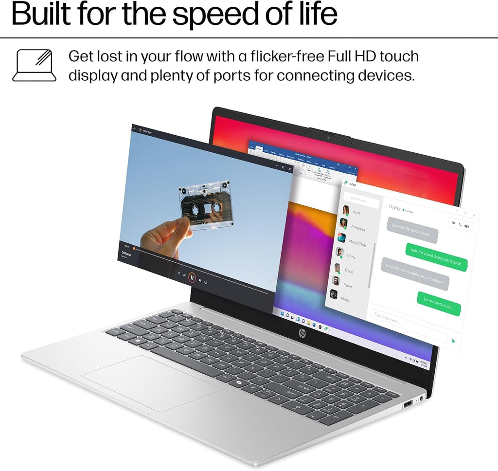 HP 2025 15.6-inch Touchscreen Laptop Computer- Intel i7 1355U(Up to 5GHz), 64GB RAM, 4TB SSD, 15.6' FHD Display, Wi-Fi 6, Webcam, HDMI, Win 11 Pro, w/Laptop Accessories