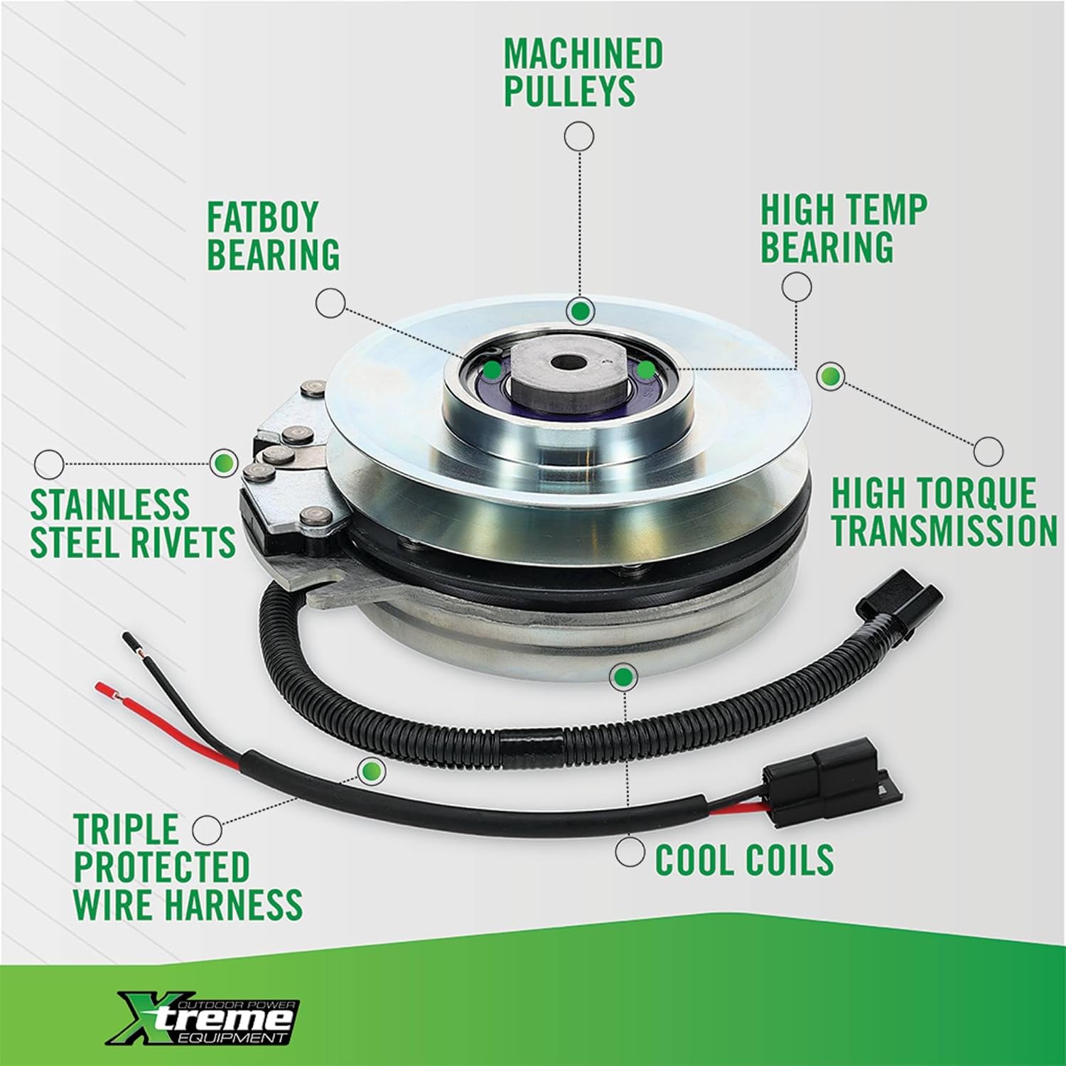 Xtreme Outdoor Power Equipment X0216 PTO Clutch Compatible with/Replacement for Warner 5218-134 1/2' or 5/8' Belt Width, 1 1/8' ID, 6 5/16' Pulley Diameter, Counter Clockwise Rotation Direction
