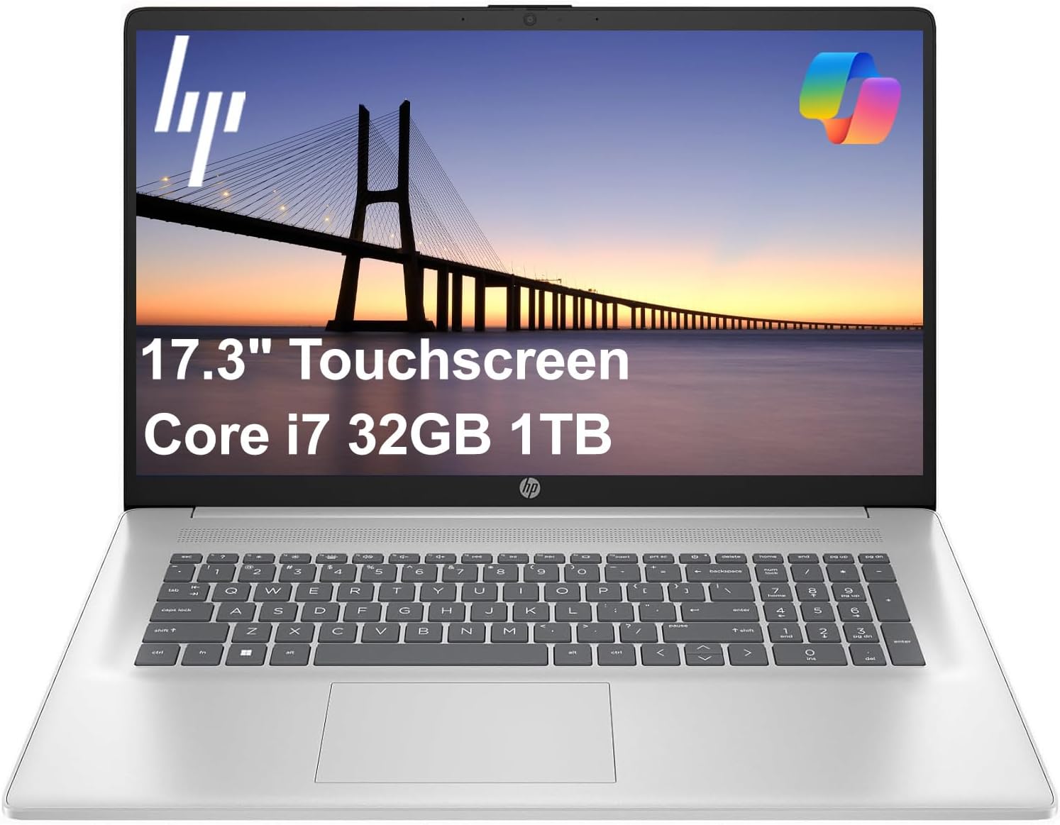 HP 17 inch Touchscreen Laptop (17.3' HD+, Intel 10-Core i7 150U (> Ultra 5 125U), 32GB RAM, 1TB SSD) for Business, Home, Students, Narrow Bezel, Webcam, Fast Charge, Wi-Fi 6, Win 11 Home w/Copilot