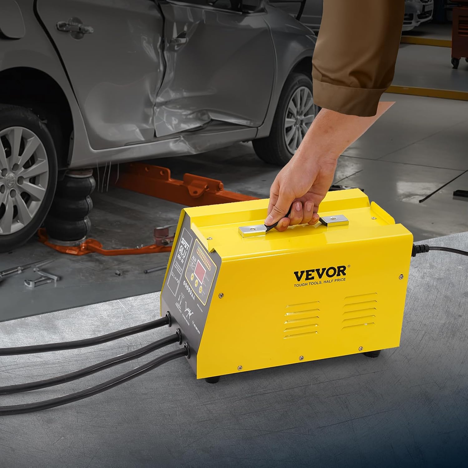 VEVOR Spot Welder Dent Puller, 300W Stud Welder Dent Repair Kit with Heat Gun, Auto/Manual Welding Mode, 110V Auto Body Spot Welding Dent Repair Machine for Aluminum Car Body Panels Repair