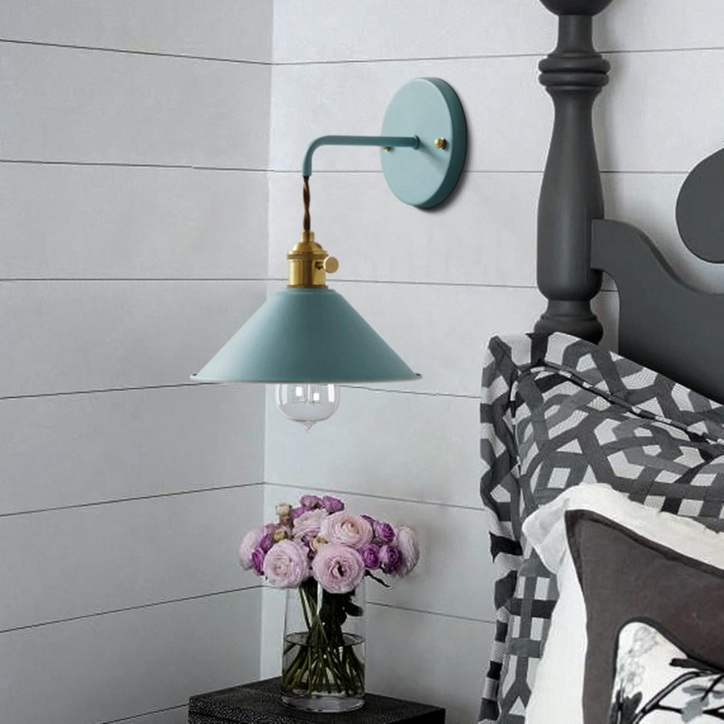 Nordic Wall Sconce Lamps - Macaron E26 Edison Copper Wall Mounted Lighting Fixture, Frosted Paint Body for Bedside & Bathroom Vanity Lights