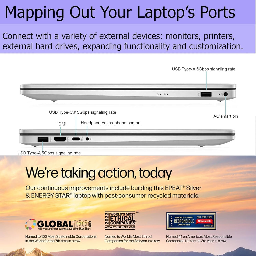 HP 17.3' Touchscreen Chromebook, 8GB RAM, 128GB SSD, Intel 4-Core, HDMI, Type C, ChromeOS Flex, Designed Purely for School and Work | Game App Not Allowed | No Mouse