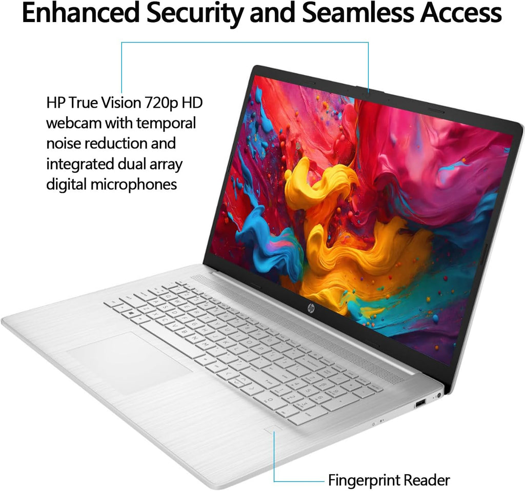 HP 2024 New 17 inch Laptop, AMD Ryzen 5 5500U 6-Cores Processor(Beat i7-1250U), 17' FHD (1080p) IPS Display, 16GB RAM, 1TB SSD, Fingerprint Reader, Windows 11 Pro, w/WOWPC Recovery USB