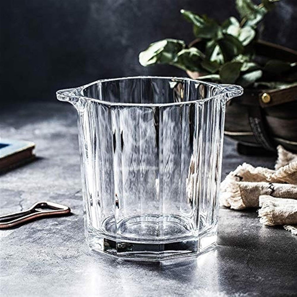 Brushed Gold Stainless Steel Ice Bucket Barware Kit - Walled Insulated with Lid, Carry Handle and Tongs Set