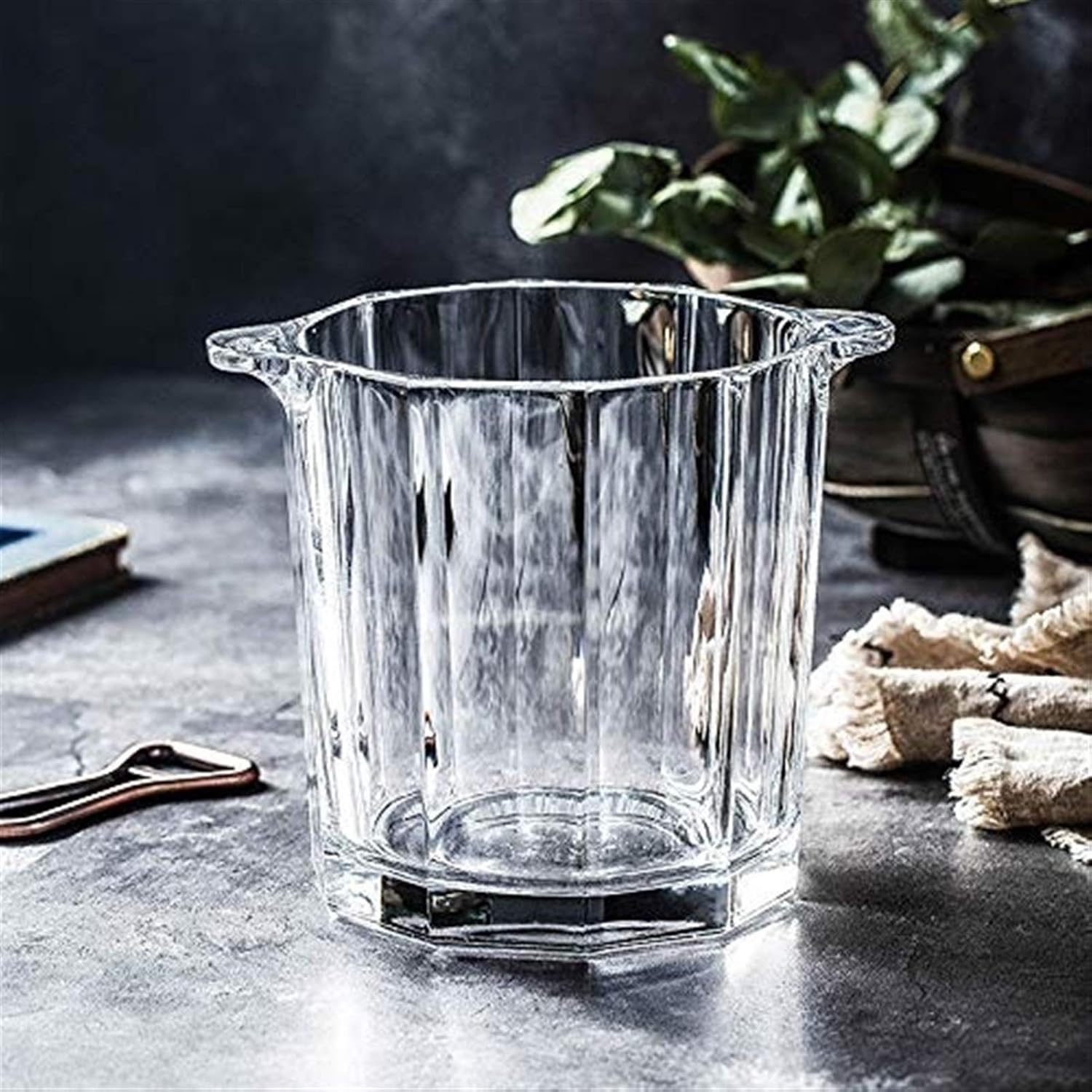 Brushed Gold Stainless Steel Ice Bucket Barware Kit - Walled Insulated with Lid, Carry Handle and Tongs Set