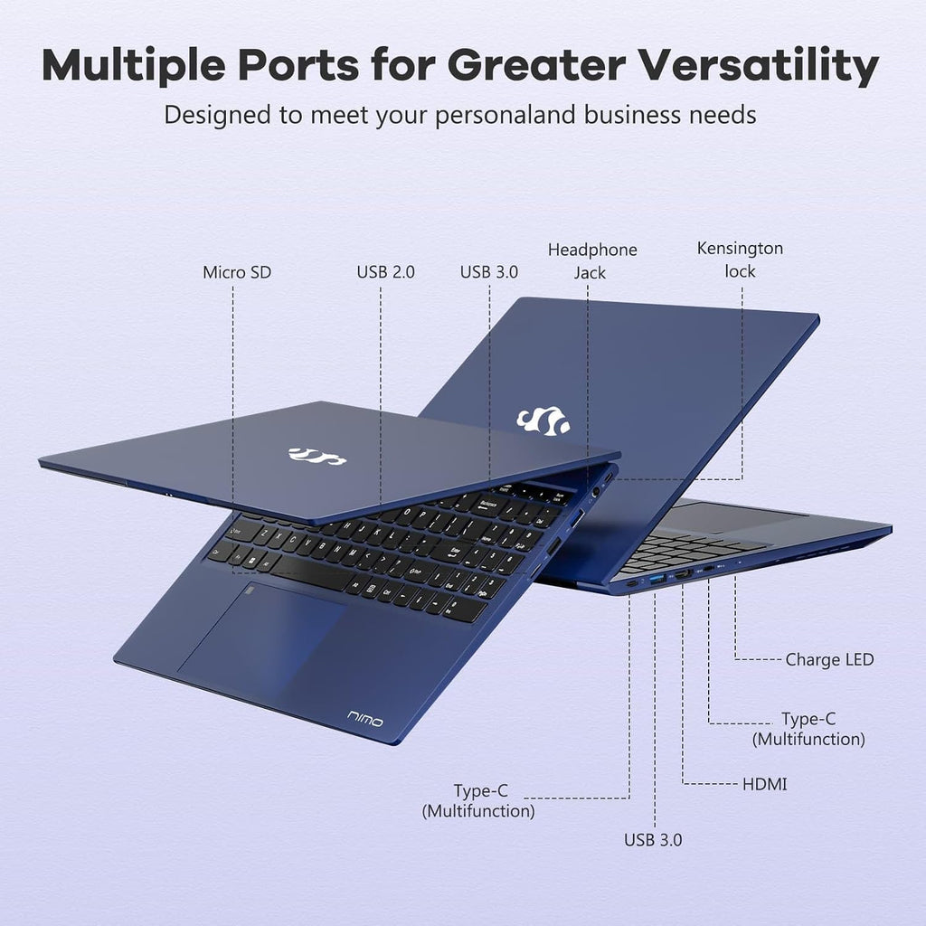 NIMO 15.6' IPS FHD-Gaming-Laptop,AMD Ryzen 5 6600H 16GB DDR5 RAM 512GB SSD (Beat R5-7520U, 6 Cores Up to 4.5GHz) AMD Radeon 660M GPU-Computer with 100W Type-C Backlit Keyboard Fingerprint (Renewed)