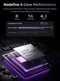 MALLRACE 2025 Gaming Laptop with AMD Ryzen7 5000 Series(Up to 4.3GHZ,8C/16T),AMD Radeon Graphics,16GB DDR4x2 512GB SSD Notebook Computer with Numeric Keyboard,15.6 inch IPS Display,WIFI6,Type-C