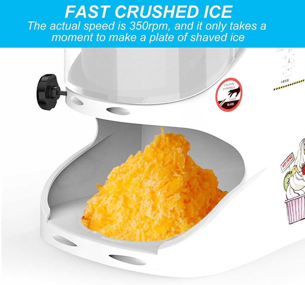 Large Capacity Ice Shaver Machine,Adjustable Thickness by Knobs,Automatic Snowflake Ice Maker,2400G Ice Bucket with Lid,Blue