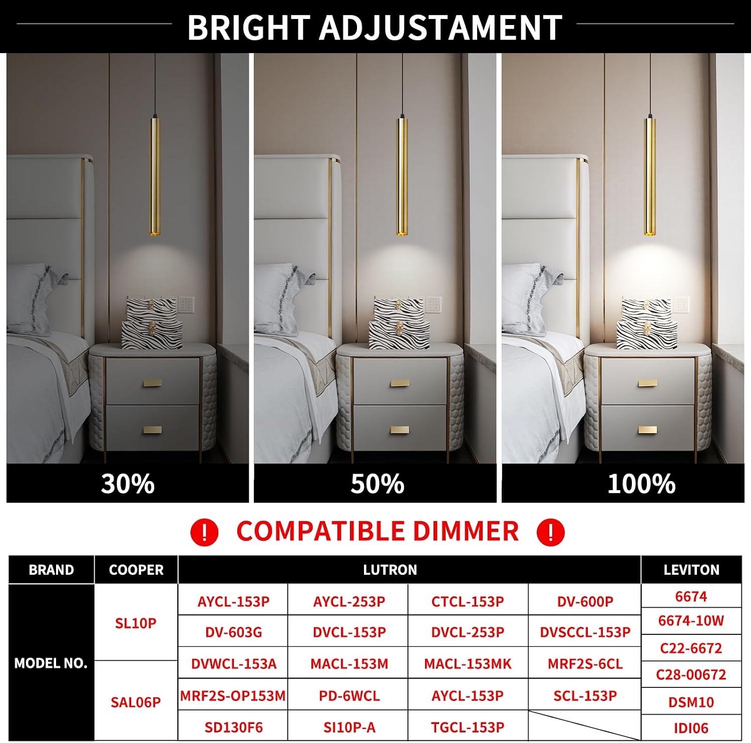 OKELI Modern Pendant Lights 4000K Bronze LED Dimmable Pendant Light Fixtures Pendant Lighting for Kitchen Island,Bar,Bedroom, 15.7inch, 10W, ETL, 3Pack