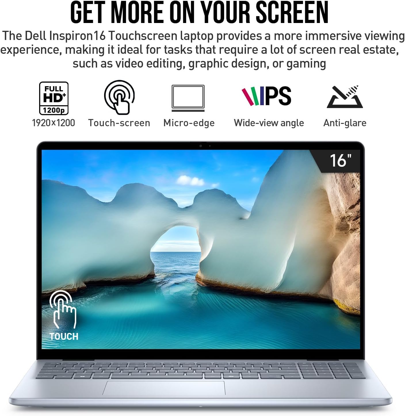 Dell Inspiron 16 Touchscreen Laptop Computer, Intel Core 7 (> i7-1355U), 32GB DDR5 1TB SSD, 16' FHD+ Touch Screen, Windows 11 Pro, Backlit Keyboard, Wi-Fi 6E