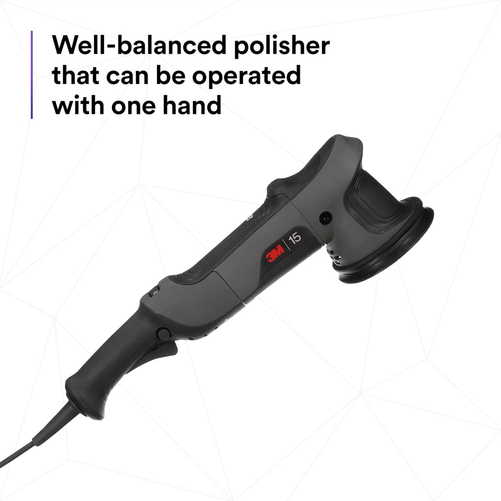 3M Perfect-It Random Orbital Polisher, 34100, 15mm, 120V/60Hz, Variable Speed Control for Automotive Refinishing, Refining, Polishing