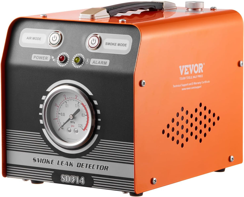 VEVOR Automotive Smoke Machine Leak Detector, EVAP Smoke Machine Leak Tester with Built-in Air Pump & Pressure Gauge, Dual-Mode Diagnostic Leak Detector for Vacuum, Fuel, Pipeline System Testing