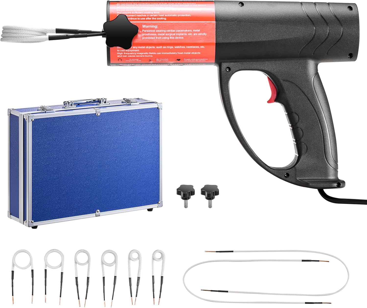VEVOR Induction Heater Bolt Removal, 1500W 110V Magnetic Induction Heater Kit, Handheld Nut Buster Tool, Mini Heating Machine for Rusty Screw Removing, Car Garage Repairing Tools with 8 Coil and Box
