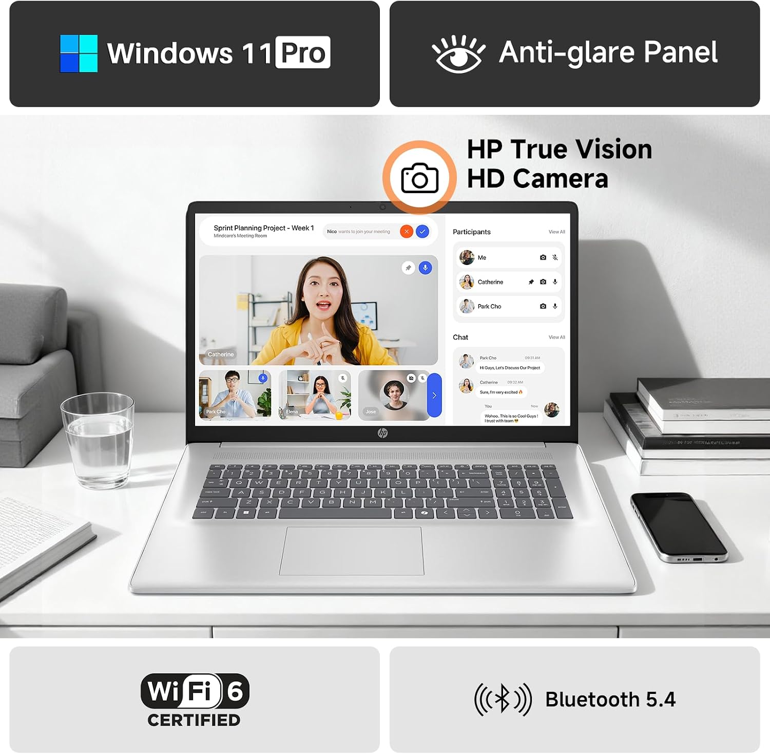 HP 2025 17 inch Laptop, Intel 8-Core i3-N305, 17.3' HD+ Anti-Glare Display, 32GB RAM, 2TB SSD, Windows 11 Pro, Copilot AI, Numeric Keypad, Wi-Fi 6, HDMI, for Business Student, w/Accessories