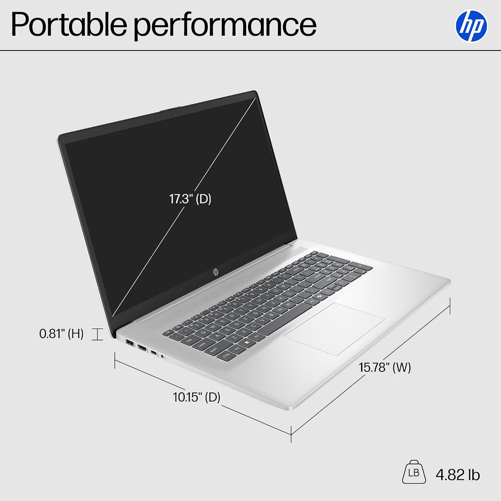 HP 17.3' 2025 Touchscreen Laptop, HD+ Anti-Glare Display, AMD Ryzen 5 7430U, AMD Radeon Graphics, 16 GB RAM, 1 TB SSD, Copilot-AI, Wi-Fi 6, Windows 11 Pro, for Business & Student, w/Accessories