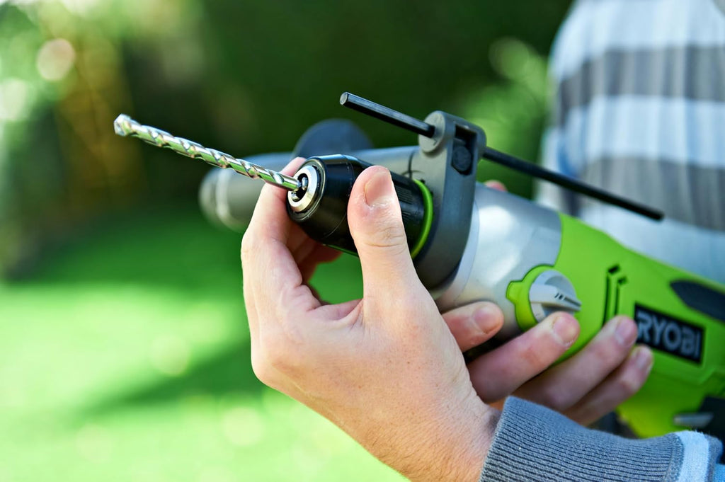 RYOBI - 220 V 1200 W - 2 Speeds - Rotary Inverter - Chuck 13 mm Self-Tightening - Depth Stop - LED - Auxiliary Handle with Storage Drill Bits - RPD1200-K