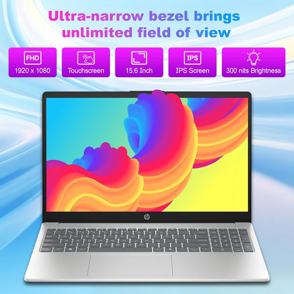 HP 15.6 Touchscreen Laptop Computer for Business, Intel 10-Core i7-1355U(up to 5.0 GHz), 15.6' FHD Touch Screen, 32 GB RAM, 1 TB SSD, Iris Xe GPU, Wi-Fi 6, Copilot, Long Battery Life, Windows 11 Pro