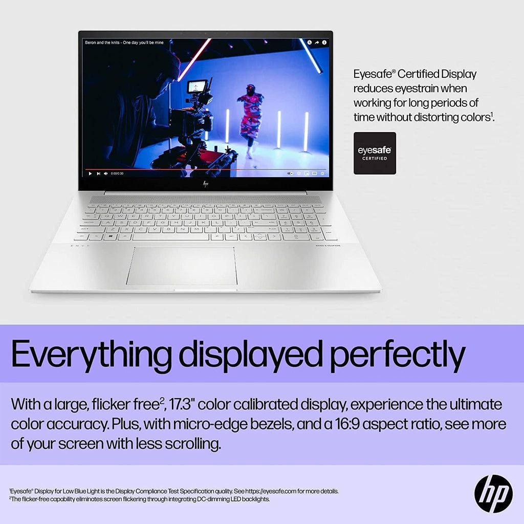 HP Envy 17.3' FHD IPS Touchscreen Laptop, Intel Core i7-1260P, 16GB RAM, 512GB PCIe SSD, Backlit Keyboard, Intel Iris Xe Graphics, 5MP IR Camera, Win 11 Pro, Silver, (Renewed)