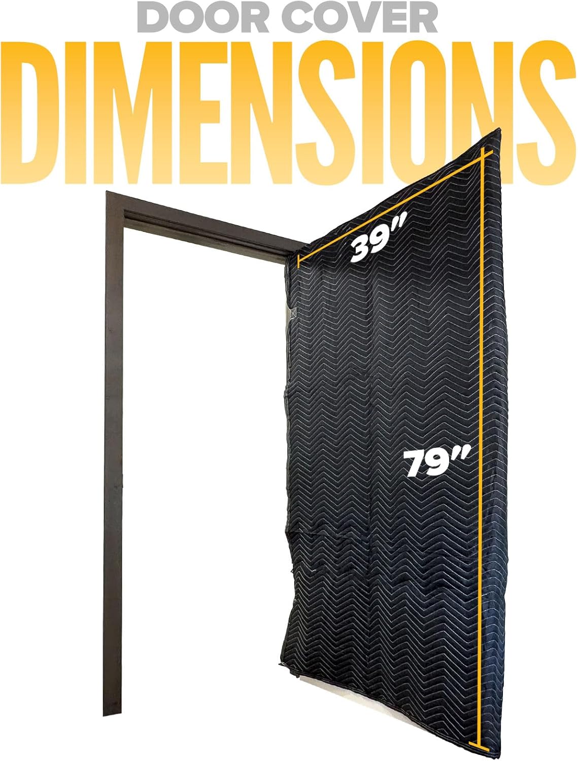 US Cargo Control Quilted Door Covers 39' x 79' (6-Pack), Padded Door Cover with Hook and Loop Straps, Cotton/Polyester Quilted Furniture Pads for Moving, Reusable, Interior and Exterior Use