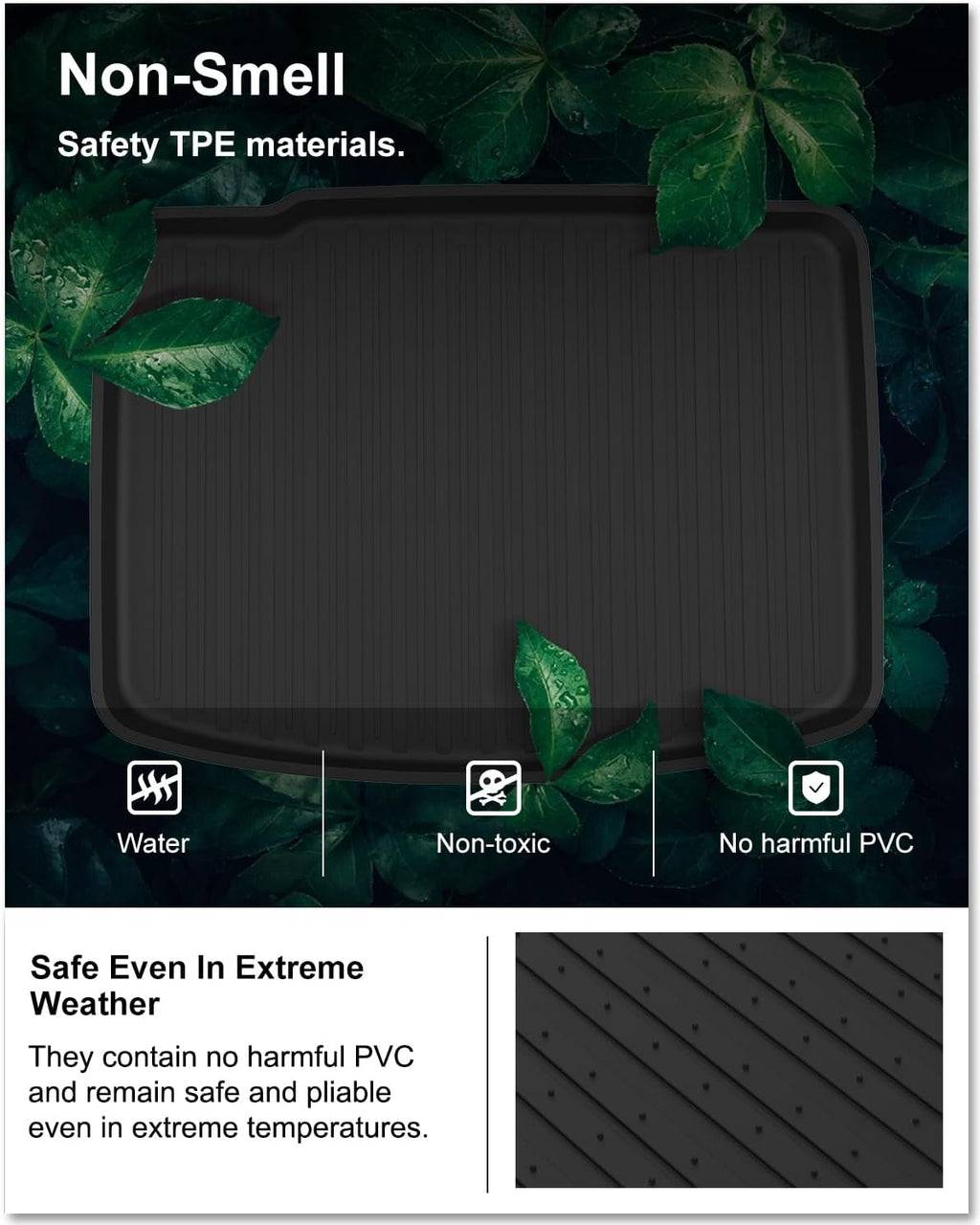 KIWI MASTER Floor Mats & Cargo Mat for 2017-2022 Honda CR-V (Tray in Lower Position), Custom Fit All Weather Car Mats, Heavy Duty TPE Floor Liners, Front & Rear & Tray Trunk Mat Set, Black