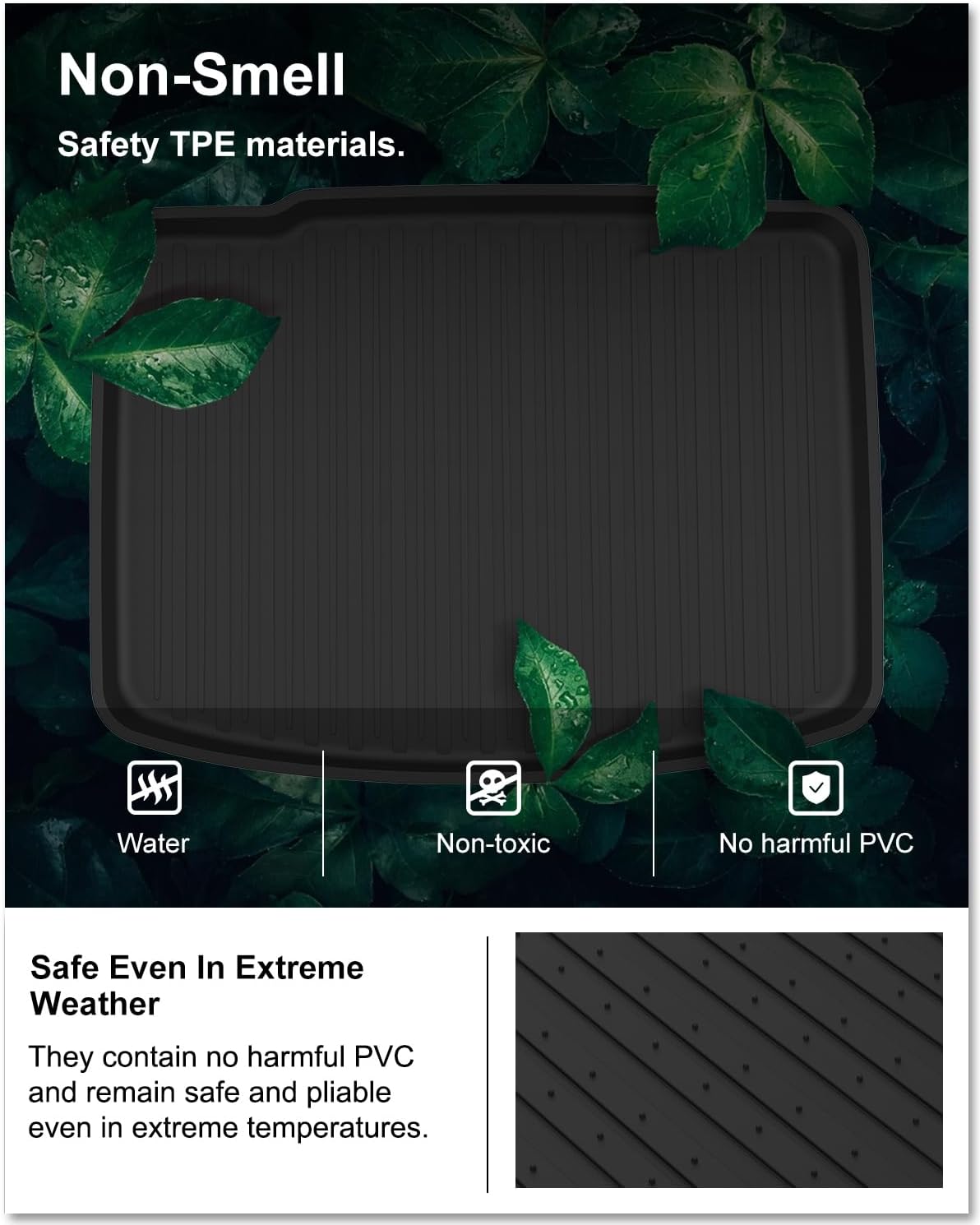 KIWI MASTER Floor Mats & Cargo Mat for 2017-2022 Honda CR-V (Tray in Lower Position), Custom Fit All Weather Car Mats, Heavy Duty TPE Floor Liners, Front & Rear & Tray Trunk Mat Set, Black