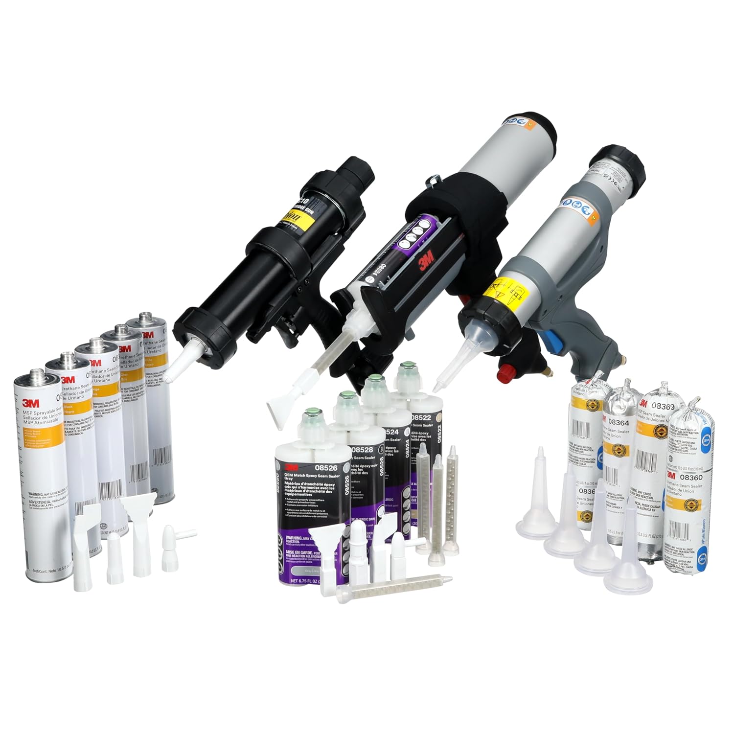 3M Single Cartridge Applicator Gun with Regulator, 39000, Pneumatic Applicator, Smooth Dispensing for Automotive Seam Sealing