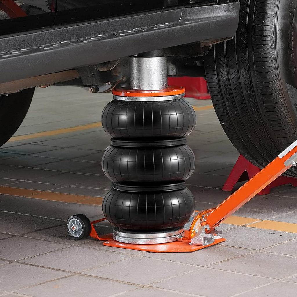 VEVOR Air Jack, 3 Ton/6600 lbs Triple Bag Air Jack, with Heightened Column Lifting Up to 21.3 Inch & Adjustable Handle, with Thick Rubber Pad, 1-6S Lifting Pneumatic Bag Jack Fits for Car, SUV