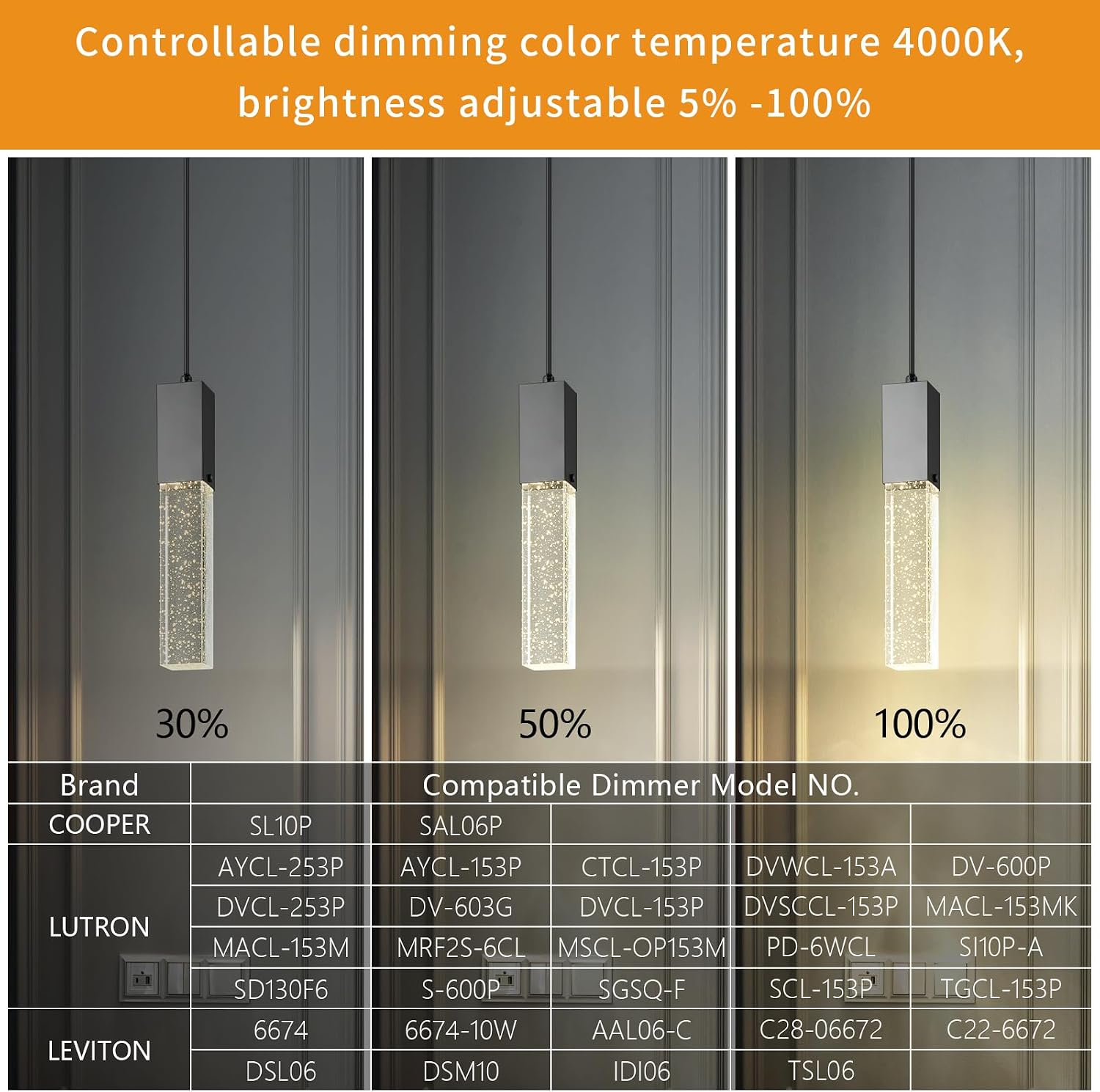 Modern Crystal Pendant Lights - Dimmable LED 4500K Black Hanging Light Fixture for Kitchen Island & Bedroom, Mini Bubble Design, 3 Pack