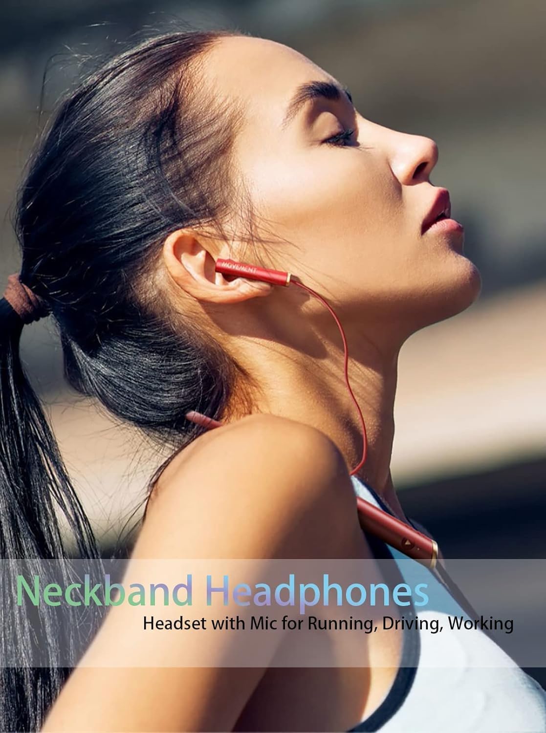 Neckband Earphone Bluetooth Headphones Wireless Earbuds IPX6 Waterproof Sport Earphones, CVC 8.0 Noise Cancelling Headset with Mic for Running, Driving, Working Compatible with Magnetic,Green