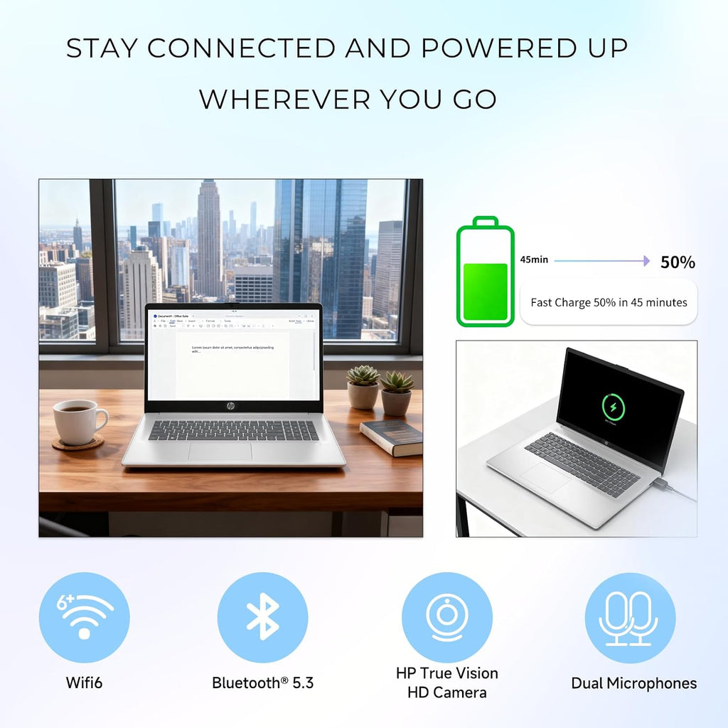 HP 17 Laptop Computer, 17.3' FHD(1920×1080), Intel 10-Core i5-1334U, Fingerprint, Backlit KB, Win 11 Pro Laptop for Business & Students, Fast Charge, Redragon Patent Kit, 32GB RAM, 1TB SSD