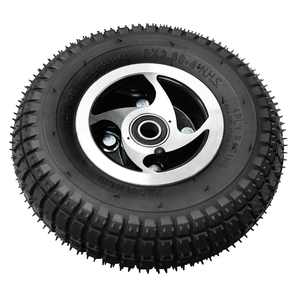 24V 350W Electric Motor Transaxle Differential, 11A 3000r/min for Electric Mobility Scooter Powered Wheelchair Electric Trolley Cart Tricycles, with Pack of 2 Rear 9x3.50-4 Wheel Tire
