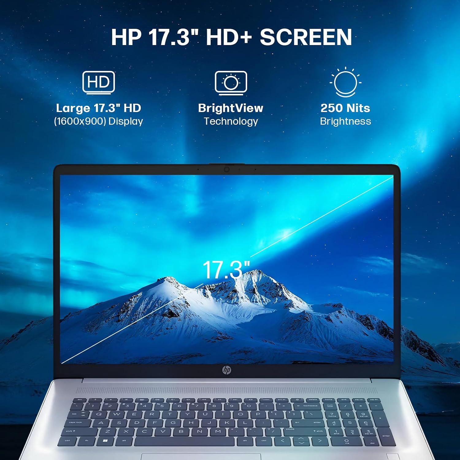 HP 17 Inch Business Laptop, Intel i5-1334U(Up to 4.6 GHz), 17.3' HD+ BrightView 250 nits, Wi-Fi 6, 32GB RAM, 1TB SSD, 128 GB USB, Backlit Keyboard, Fingerprint Reader, Windows 11 Pro, w/Accessories