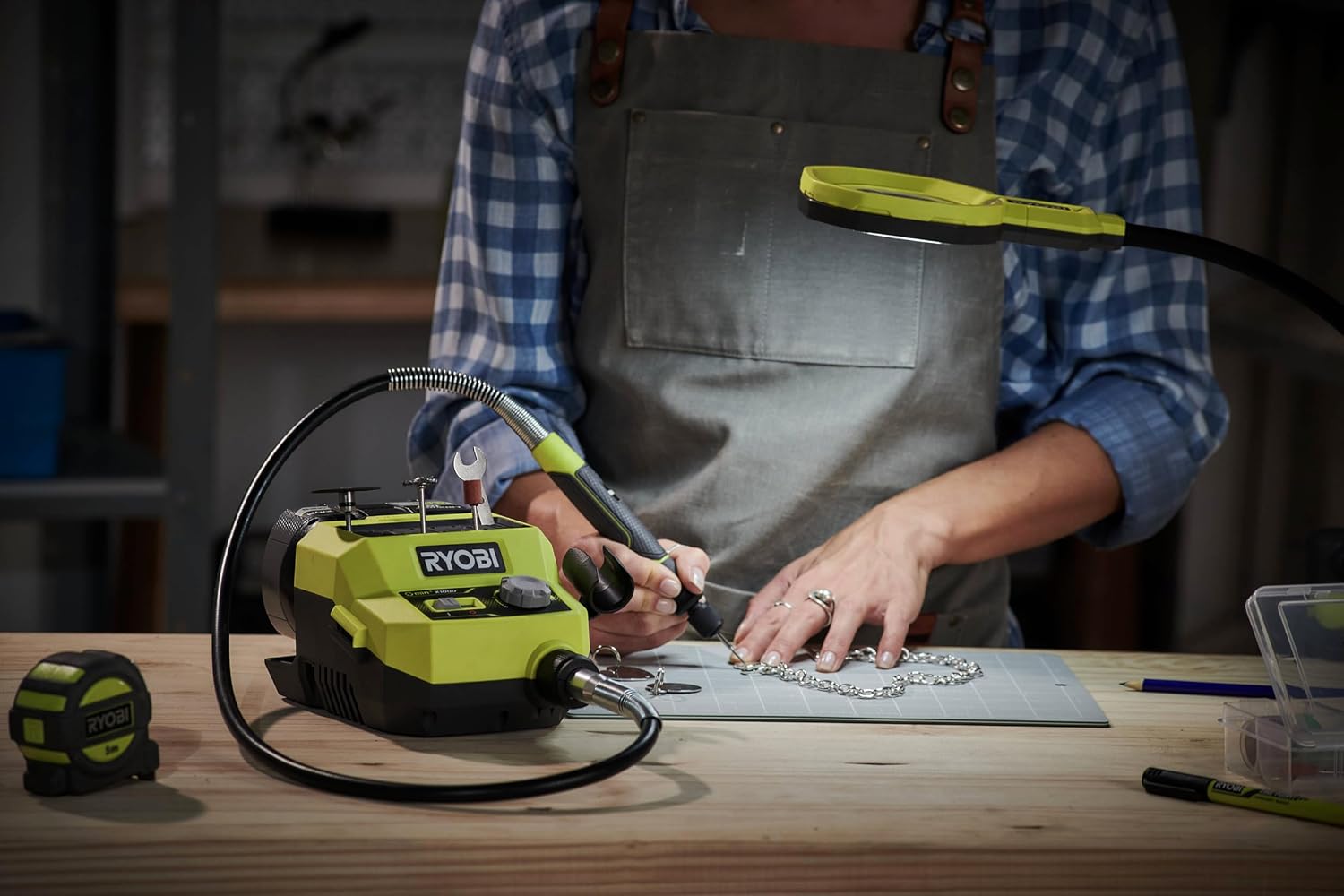 RYOBI ONE+ RRTS18-0A35 18V Cordless Mini Tool – 35 Accessories Included, Variable Speed up to 35000 rpm, Ideal for DIY, Modelling, Engraving