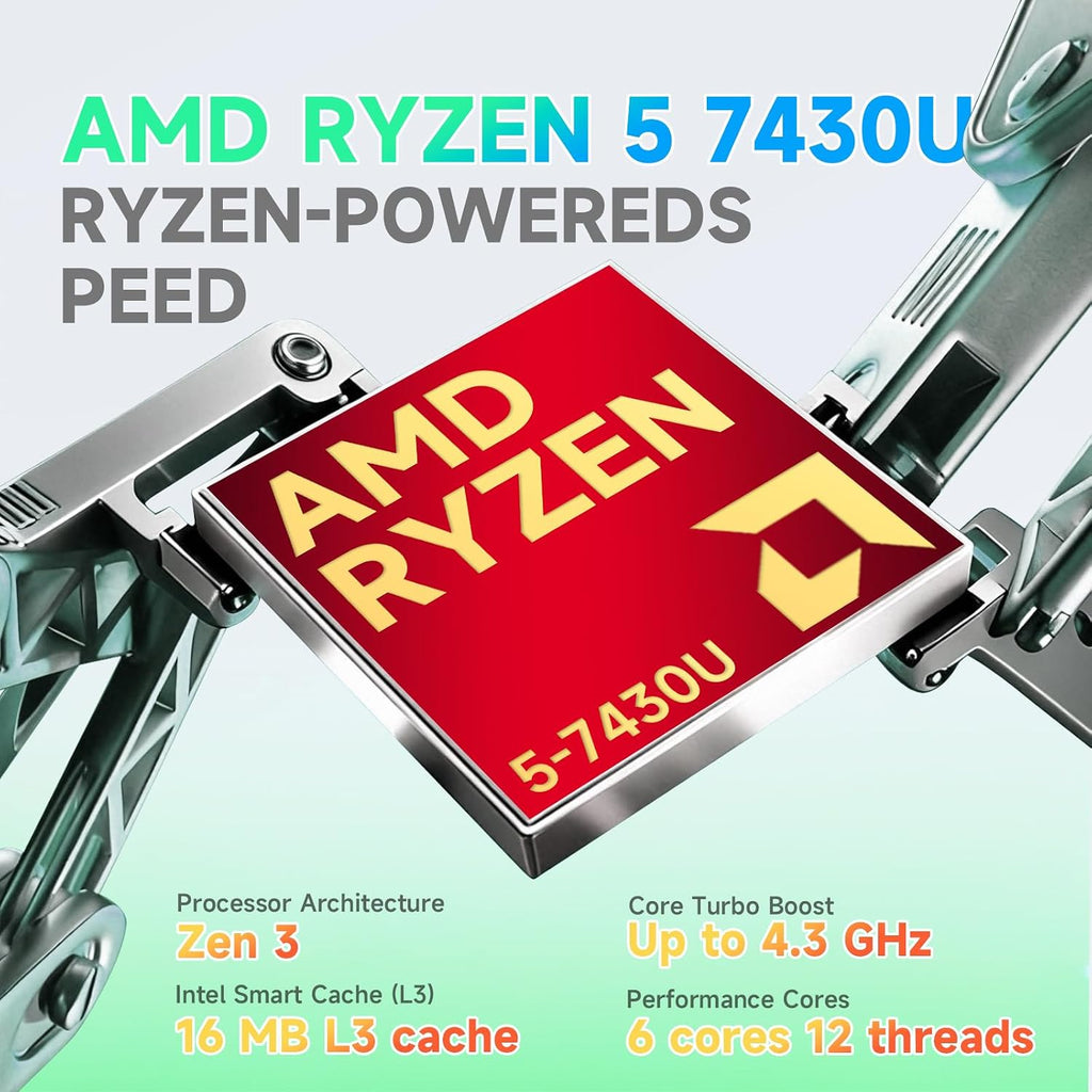 HP 17.3' Touchscreen Laptop for Business and Students • AMD Ryzen 5 7430U(12-Thread) • 17.3' HD+ Anti-Glare Display • Wi-Fi 6 • Backlit KB • Win 11 Pro • w/AI Voice Recorder • 32 GB RAM • 1TB SSD