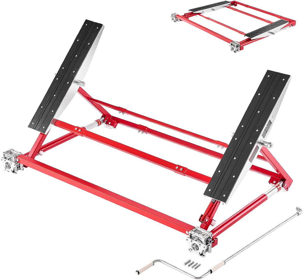 VEVOR Portable Car Lift, 4400 lbs Capacity, Heavy Duty Steel Quick Lift with 23' Max Height, Adjustable Width and Wheels, Manual Lifting for Cars, Compact SUVs, Mini Trucks, Home Garage or Shop Use