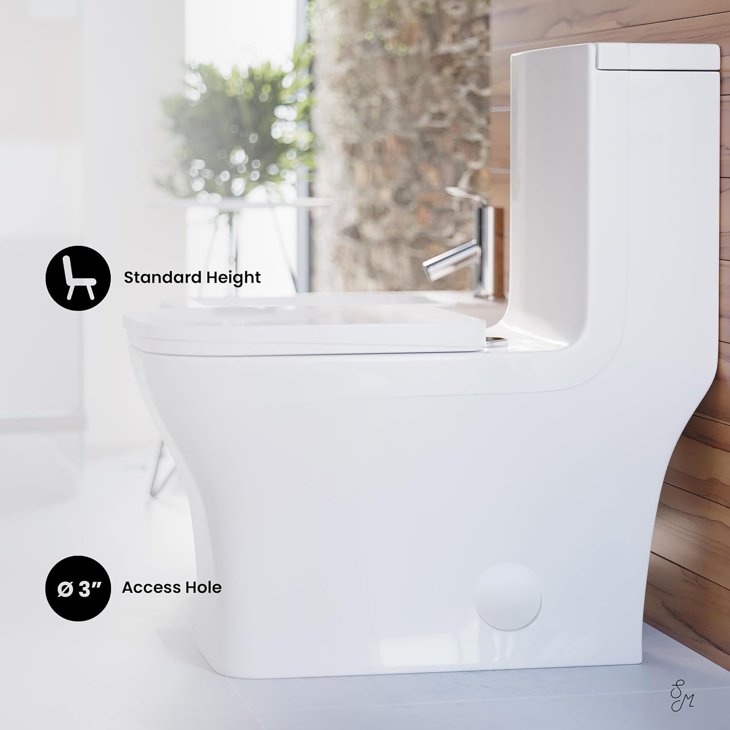 Swiss Madison Well Made Forever SM-1T106 Concorde One Piece Toilet, Glossy White