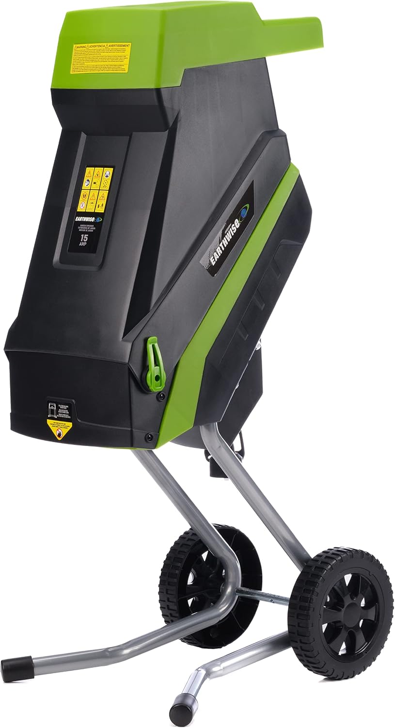 Earthwise GS015 15-Amp Electric Corded Chipper/Shredder with Collection Bag