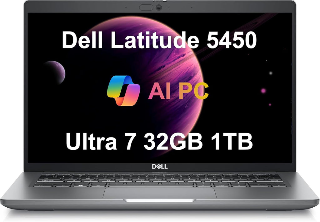 Dell Latitude 5450 Business Laptop (14' FHD, Intel 12-Core Ultra 7 155U, 32GB DDR5 RAM, 1TB SSD), Backlit KB, 1080p Webcam, 2x Thunderbolt 4, Ethernet, HDMI, Win 11 Pro, Durable Premium for Work