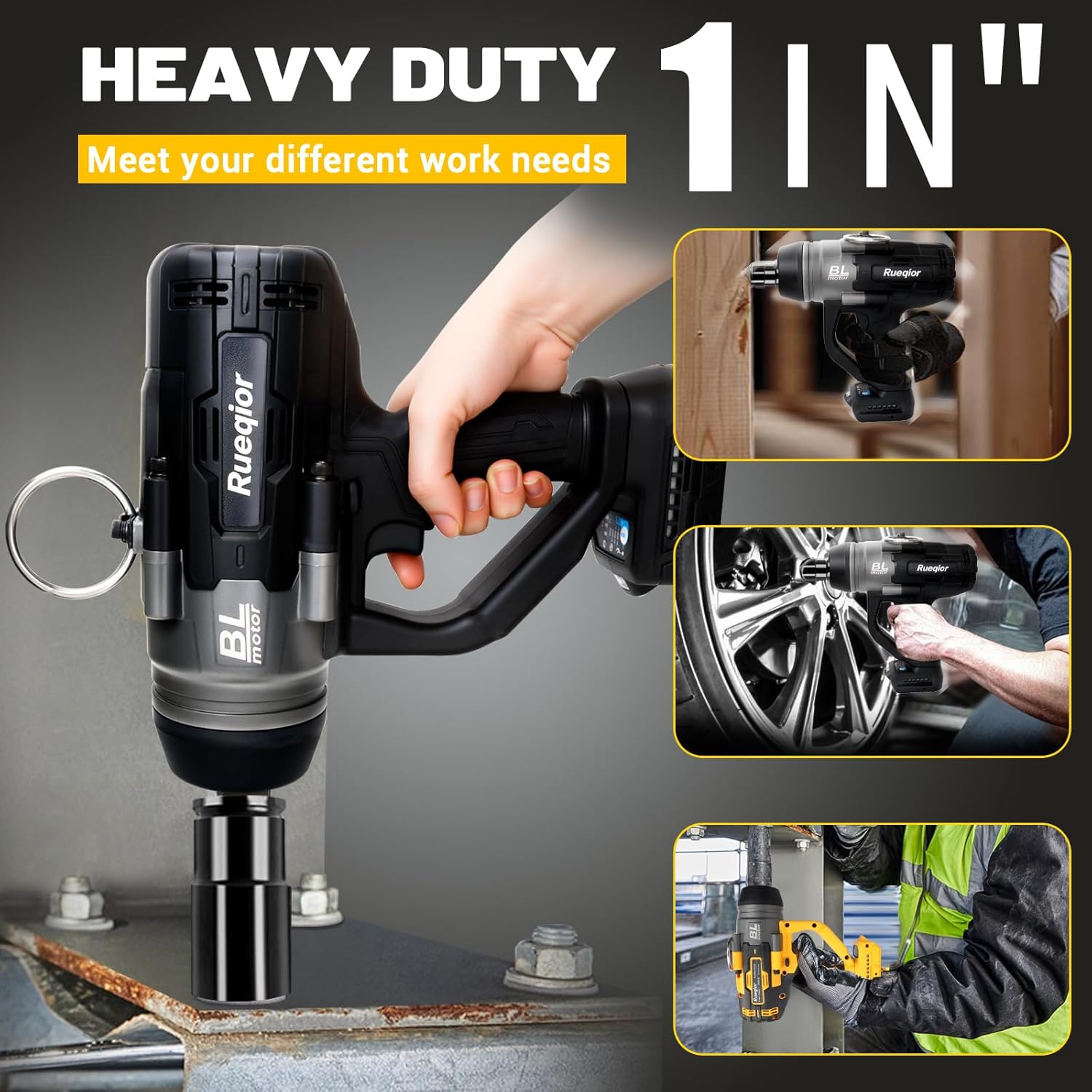 Cordless Impact Wrench 1' Compatible with DeWalt 20V Battery, Impact Wrench 2250FT-LBS(3000N.m) High Torque Brushless Electric Impact, Power Impact Driver for Car, Truck (No Battery)