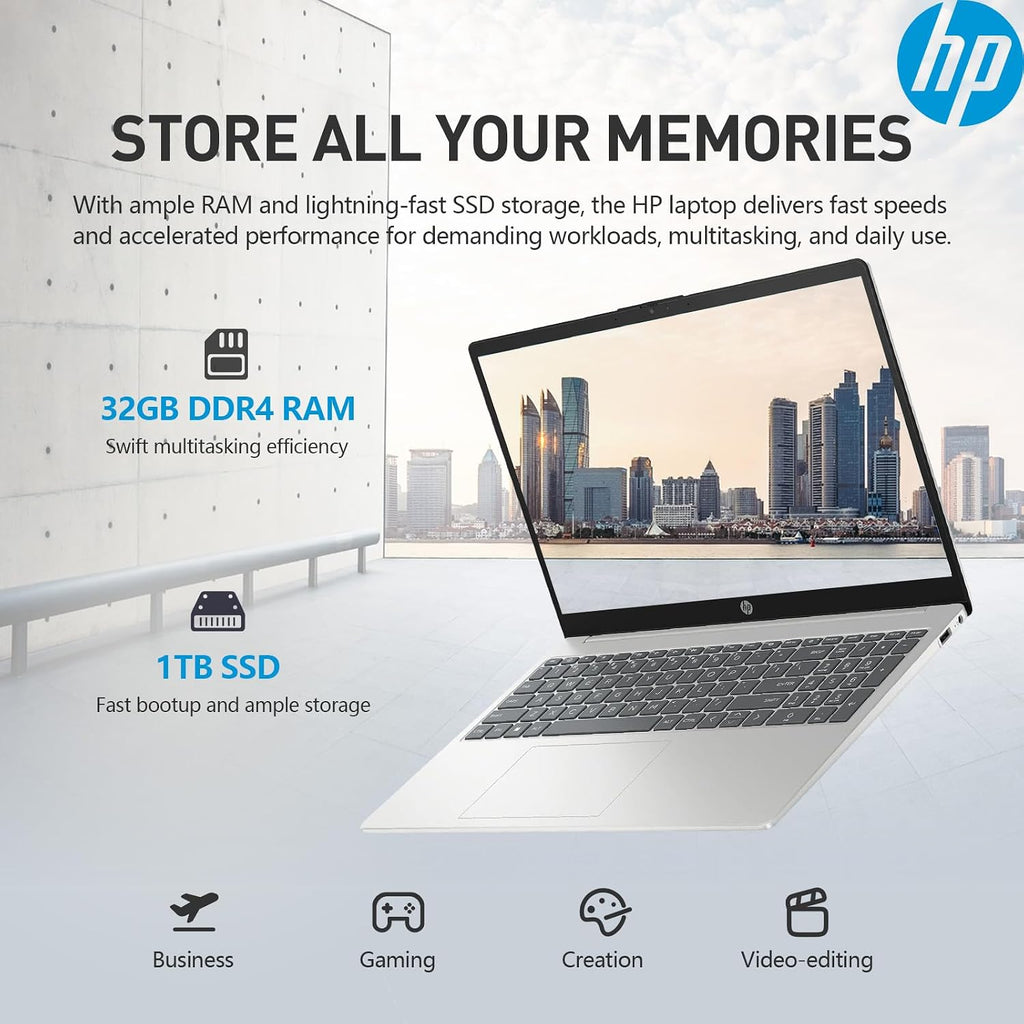 HP 15.6 Laptop Touchscreen Computer, Intel 10-Core i5(Beat i3-1215U), Touch Screen Laptop 15 Inch Laptop PC, 32GB RAM 1TB SSD, Windows 11 Pro, 10-Key Number Pad, Wi-Fi 6
