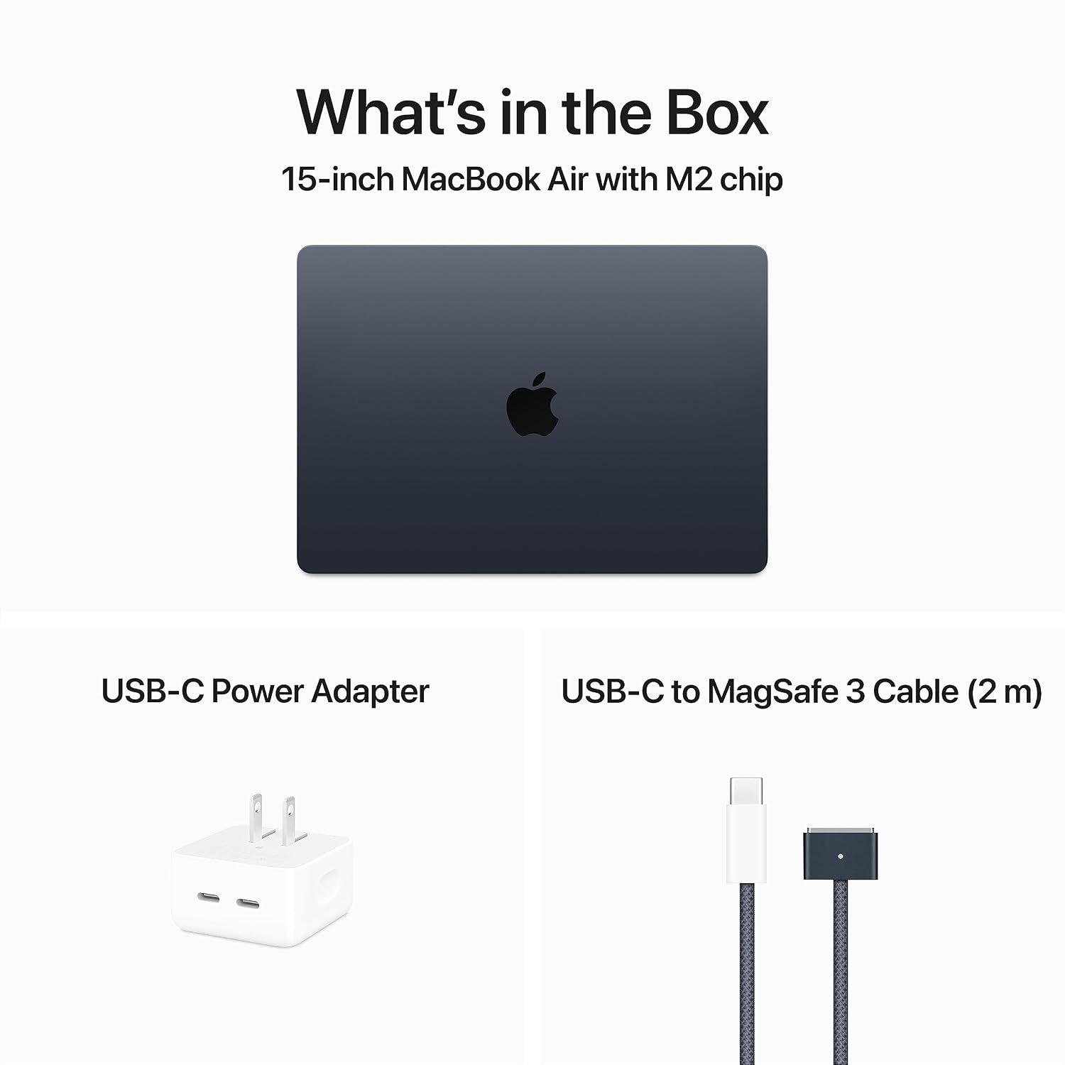 Apple 2023 MacBook Air Laptop with M2 chip: 15.3-inch Liquid Retina Display, 8GB Unified Memory, 256GB SSD Storage, 1080p FaceTime HD Camera, Touch ID. Works with iPhone/iPad; Midnight
