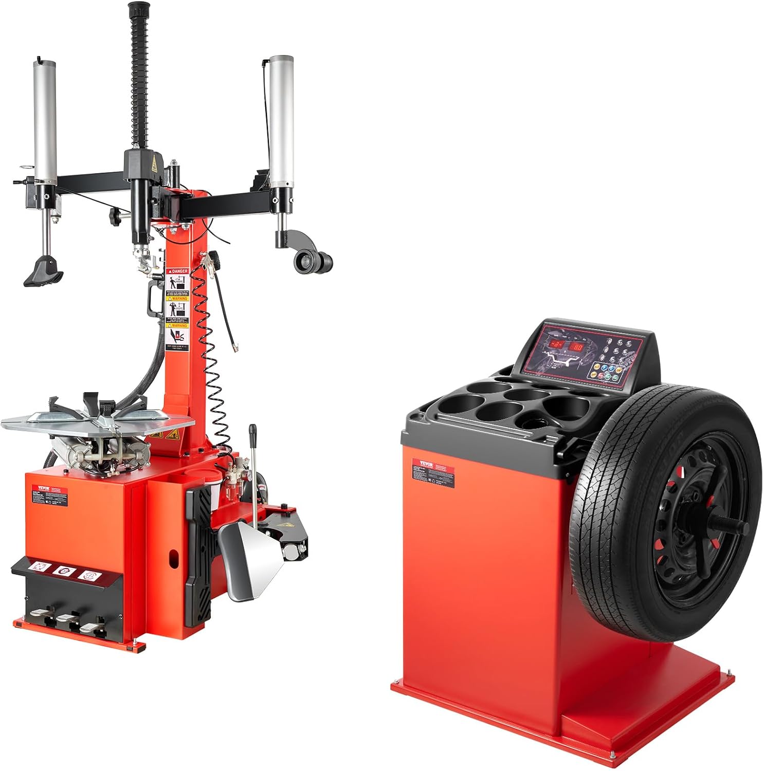 VEVOR Electric Tire Changer, Tire Balancer Combo, 18' Spindle, Durable Electric Tire Machine with 2.0HP Motor, High-Precision Balancer with Auto Calibration, Fit for SUVs Pickups Sedans