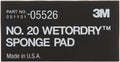 3M Wetordry Sponge Pad 20, 05526, 5-1/2 in x 2-3/4 in x 3/8 in, 5 Pack, Flexible, Long Lasting