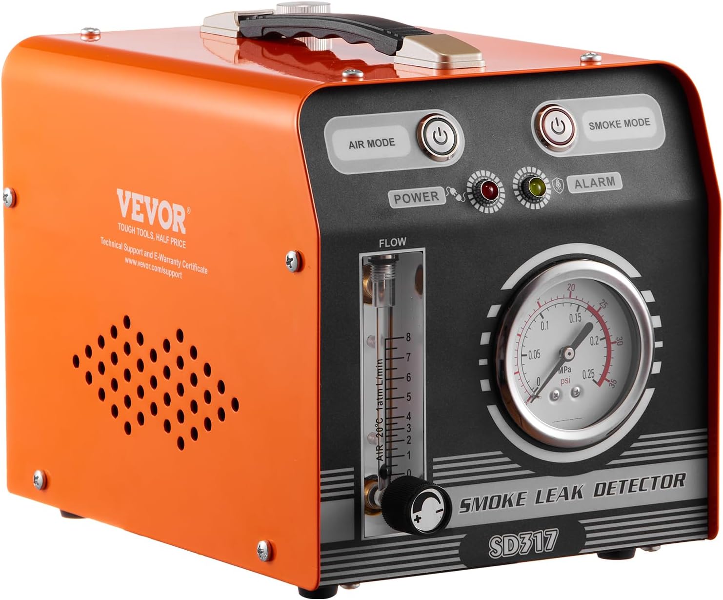 VEVOR Automotive Smoke Machine Leak Detector, EVAP Smoke Machine Leak Tester with Built-in Air Pump, Pressure Gauge & Flow Meter, Dual-Mode Diagnostic Leak Detector for Vacuum, Fuel, Pipeline Testing