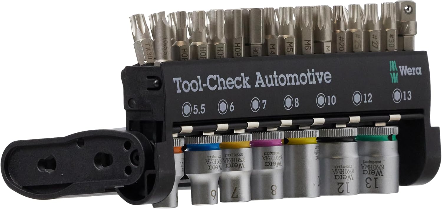 TOOL-CHECK AUTOMOTIVE 1 BITS ASSORTMENT RATCHET + SOCKETS