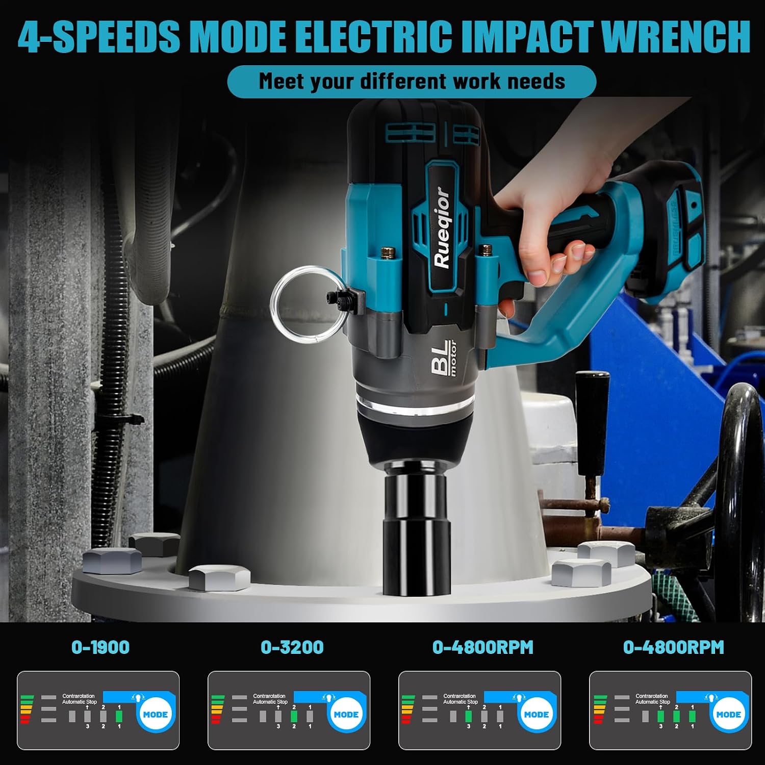 Cordless Impact Wrench 1' Compatible with Makita 18V Battery, Impact Wrench 2250FT-LBS(3000N.m) High Torque Brushless Electric Impact Power Impact Driver for Car, Truck(No Battery)